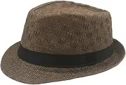 [HAMKVBPR] Men's Jazz Hat Summer Unisex Classic Breathable Panama Jazz Hat Casual Hat Mens Panama Hat