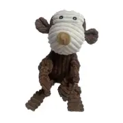 PAW PLAY Monkey Plush 30cm Interactive Dog Toy Chewing Squeaker Chew Squeaking