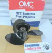 LH Counter Evinrude Johnson OMC 174927 SST 15" 15P Stainless Propeller OEM New