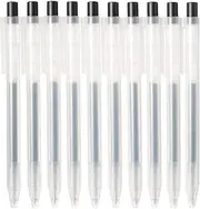 Muji Smooth Gel Ink Ballpoint Pen Knock Type 10-Pieces Set, 0.5 mm Nib Size, Black