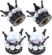 HAPINARY 4pcs Rhinestone Vehicle Tire Valve Stem Caps Durable Stylish Crown Design Prevents Air Leakage Fit for Cars Trucks and Motorcycles