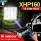 700000lm Xhp160 紅外感應充電大功率 LED 頭燈Xhp100 頭燈18650主燈手電筒變焦主燈手電筒