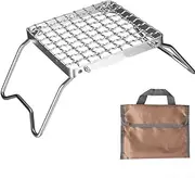 ETLIN Parrilla Plegable de Gas, Barbacoa Portátil al Aire Libre, Mini Fogata para Camping y Picnic, Herramienta de Barbacoa con Rejilla