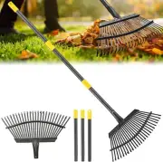 Rake, Garden Rake for Leaves, Heavy Duty Metal Leaf Rake with 37-65 inch Adjusta