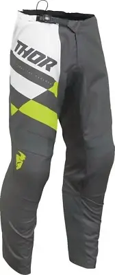 Thor Sector Checker Mens MX Offroad Pants Gray/Acid