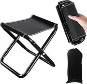 LANZLC Camping Folding Stool, Portable Stool, Mini Garden Footstool with Storage Bag, Camping Stool, Footstool Outdoor, Lightweight Seat Folding Stool for Travel, Fishing, Hiking, Barbecue, Beach