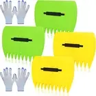 2 Sets Leaf Scoops Hand Rakes, Leaf Scoops and Claws with 2 Pairs Gloves, Lig...