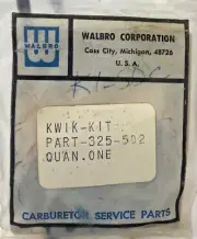Genuine Walbro NOS Kwik-Kit 325-502 Carburetor Repair Kit NIP