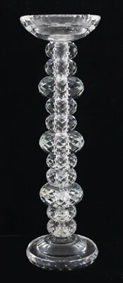 BED BATH & BEYOND GEM CUT PREMIUM CRYSTAL TABLETOP VOTIVE CANDLESTICK 13" TALL