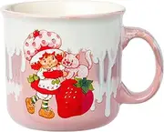 Silver Buffalo Strawberry Shortcake Vintage with Cat and Berry 20oz Ceramic Camper Mug, High Gloss