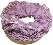 [HUFFA] Colorful Lace Bow Hair Rings Hollow Head Rope Hair Accessories For Girls And Women(Purple)