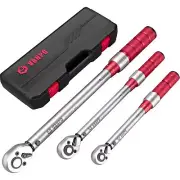 VANPO 1/4 3/8 1/2-inch Drive Click Torque Wrench 3Pcs Torque Wrench Set 20-24...