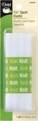 Dritz 9326-W Sport Elastic 1-1/4"X1yd-White