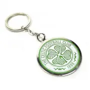 Celtic FC Crest Enamel Keyring White/Green One Size