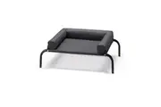 Petzly Cooling Dog Bed with Pillows for Large Dogs Washable Durable Black Medium