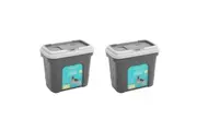 2x Paws & Claw 49.5cm 30L Pet Dry Food Storer W Scoop Bin Storage Container Grey