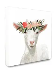 Stupell The Stupell Home Decor Collection Springtime Flower Crown Baby Goat