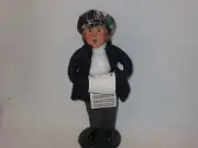 Byers Choice 1996 Sensational Boy with Wonderful Plaid Cap Holding Music