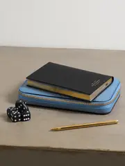 [Smythson] Smythson - Yatzy Textured-leather Game Set - Light blue - One size One size Blue