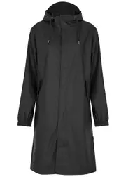 Rains Fishtail Hooded Rubberised Parka, Parka, Black, Storm Flap - L L