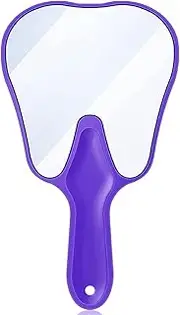 LA MIERE Tooth Shaped Mirror Ergonomic Handle Mirrors with Handle Hand Mirrors Dental Mirror Handheld, Purple