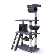Cat Tree Scratching Post Scratcher Tower Toys Condo House Wood Furniture Bed Stand - grey