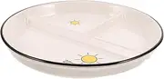 TOPPERFUN Ceramic Divided Plate for Porcelain Plate with Unique Food Separation Design Microwave Oven Safe for Balanced Diet and Portion Control