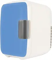 Car Refrigerator, Mini Portable Fridge, 12V Small Fridge Cooler and Warmer, Fridges Cosmetics Food Beverages, Travel Makeup for Car Home Dorm, 9.45x6.89x9.06in