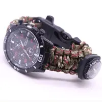 在飛比找Yahoo!奇摩拍賣優惠-BEAR戶外聯盟超酷手鍊手錶 腕錶 傘繩編織 戶外多功能手錶