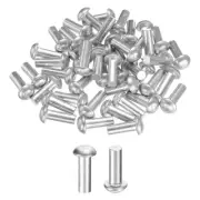 30Pcs Brazier Head Solid Aluminum Rivets, M5 x 14mm Tubular Rivets