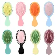 8 Pack Mini Soft Bristle Detangler Pocket Paddle Hair Brushes in 8 Colors for