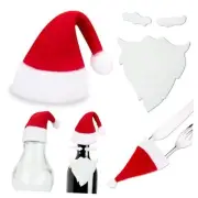 20 Pcs Mini Santa Hats and Mini Christmas Mustache Set,Christmas Tree