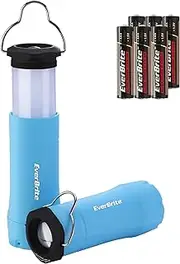 EverBrite 2-in-1 Mini Lanterns and Flashlights, Zoomable Flashlight Lantern Combo with 3 Modes, Camping Essentials, 2PC Battery Powered Lantern for Hurricane, Emergency, Camping, Hiking, Home