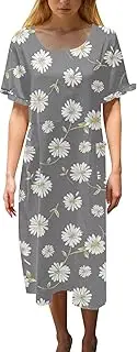 [Generic] Casual Dresses for Women - Beach Dresses Plus Size Dress for Womens - Fashion Holiday Dress Short Floral Dresses Boho Dress Short Long Dresses for Women Elegant Floaty Dress