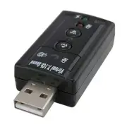 Black External 7.1 Channel USB2.0 3D Virtual Audio Sound Card Adapter PC LAPTOP