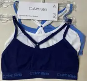 NWT CALVIN KLEIN GIRLS 1 BLUE 1 NAVY BLUE 1 WHITE BRALETTE BRA SMALL 6-6X