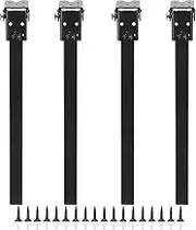 OwnMy 16 Inch Folding Table Legs Heavy Duty Metal Hairpin Table Legs Set, Black Folding Furniture Legs Feets Foldable Laptop Table Legs Coffee Table Replacement Legs for Bed Cabinet Wardrobe Couch