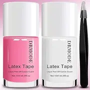 Liquid Latex for Nails, DRMODE Nail Latex Tape Peel Off Fast Drying Nail Polish Barrier, Nail Cuticle Guard Protector for Fingers Nail Stamping with Tweezers for Nail Art