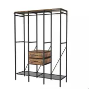 Fin Heavy Xxl Open Wardrobe Clothes Rail Storage Cupboard Dust-Proof Coat Rack Stand