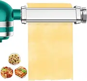 Pasta Attachment for Kenwood, Food Processors, Pasta Sheet Roller for Kenwood Accessories, Easy to Clean, 8 Adjustable Thicknesses, Stainless Steel, Pasta Attachment