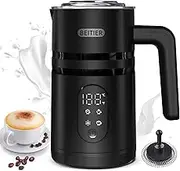 4-in-1 Electric Milk Frother, 580ML Automatic Coffee Steamer Frother with Digital Display, 2-Min Quick Foaming for Coffee, Latte, Hot Chocolate, Hot Chocolate, Cappuccino, Macchiato