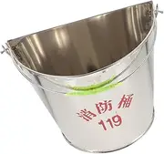 Angoily Portable Stainless Steel Sand Bucket Fire Fighting Equipment Scratch-Resistant Design for Home and Outdoor Use Easy BBQ and Camping