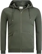 [GANT] Men's Embossed Full-Zip Hoodie Sweatshirt