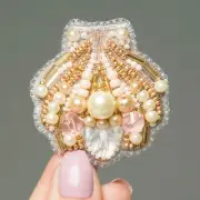 Beaded Brooch Shell - DIY Craft Kit, Brooch Making Kit, Beginner Beading