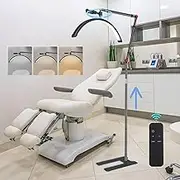 Half Moon Light, Lash Light for Eyelash Tech 24 Inch Dimmable Floor Lash Lamp with Phone Holder, 3 Color Temperature, 360° Rotating Floor Lamp with Adjustable Brightness & Height for Tattoo
