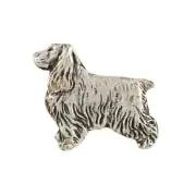 English Cocker Spaniel - Silver-plated dog brooch, elegant pin, jacket lapel de