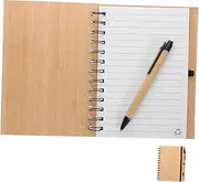VALICLUD Bamboo Notebook Spiral Binding Stylish and for School Office and Home for Note-taking and Journaling