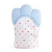 Blue Chew Dummy Toy Mitten Glove Safe BPA Free Silicone Baby Teether Teething