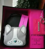 BETSEY JOHNSON Mini Size Dog Backpack & Key Fob Card Case Wallet Set NWT $98.00