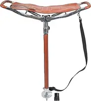 Gentry Choice Outdoor Hunting Spectator Seat, Adjustable Leather Walking Stick Seat Portable High Chair Shooting Leather Seat, Backpacking Folding Stool | Fishing Seat Camping Chair (Tan), HSE191TAN